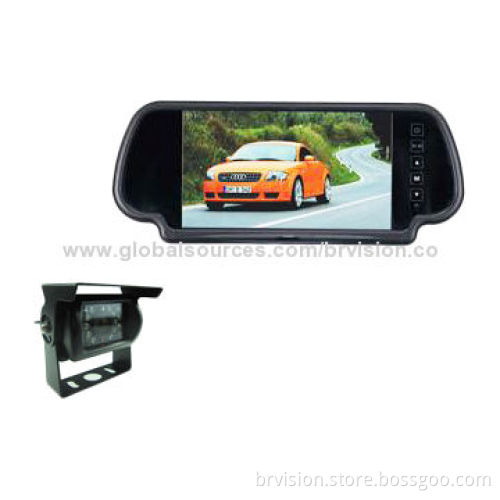 Reversing Mirror Monitor with Clip Installation Method and High-brightness Glass, for Surveillance